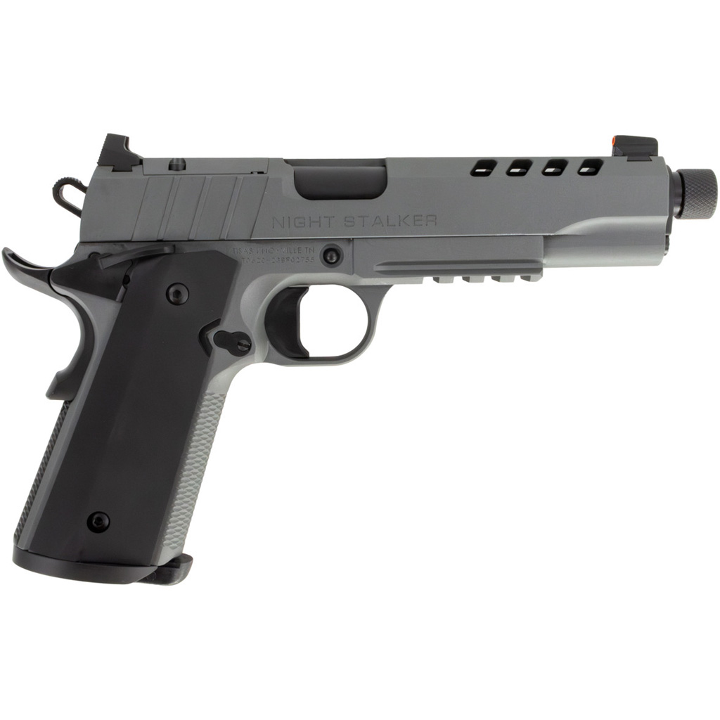 Tisas 1911 Night Stalker SF HGA 10mm Auto 5in Threaded Barrel Pistol (Platinum Grey Cerakote)