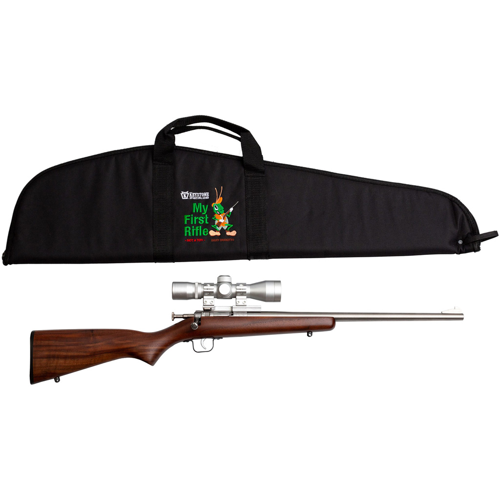 Keystone Sporting Arms Crickett My First Rifle Package .22 (Single Shot) with 16.1" Stainless Barrel, Walnut Stock & 4x32 Scope