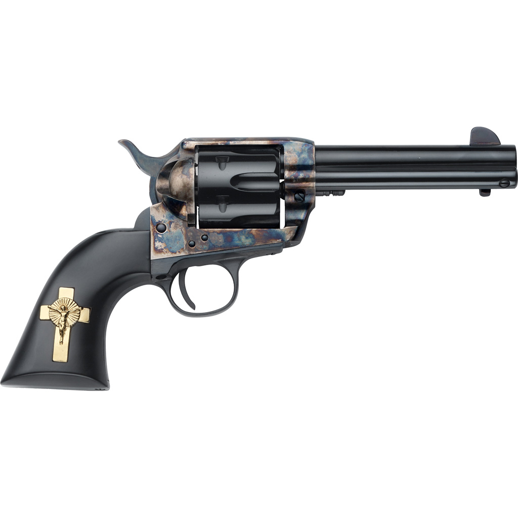 Pietta Great Western II The Hands of God 1873 Revolver .357 Magnum (4.75 in, Black Walnut Grip w/Cross)