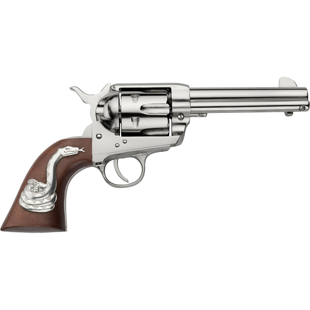 Pietta 1873 Wild West Revolver .45 Colt 4.75 in. Nickel Walnut Grip w/Snake