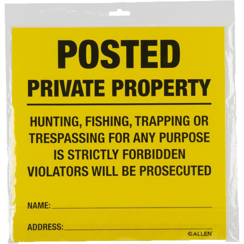 Allen Posted “No Trespassing” Yard Sign (12 in x 12 in) - 12 Pack