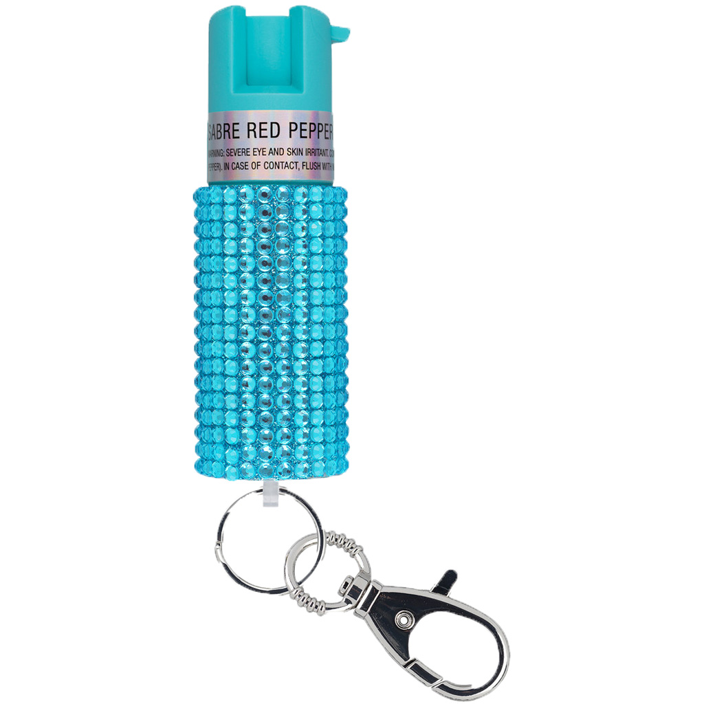 Sabre Jeweled Pepper Spray with Snap Clip (Teal)
