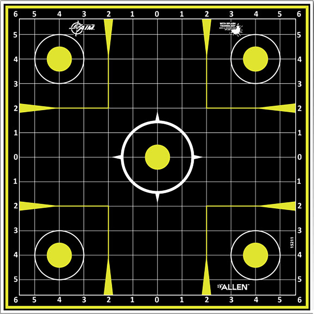 Allen EZ Aim Splash Reactive Non-Adhesive 12x12 Sight-In Grid Targets (12-Pack)