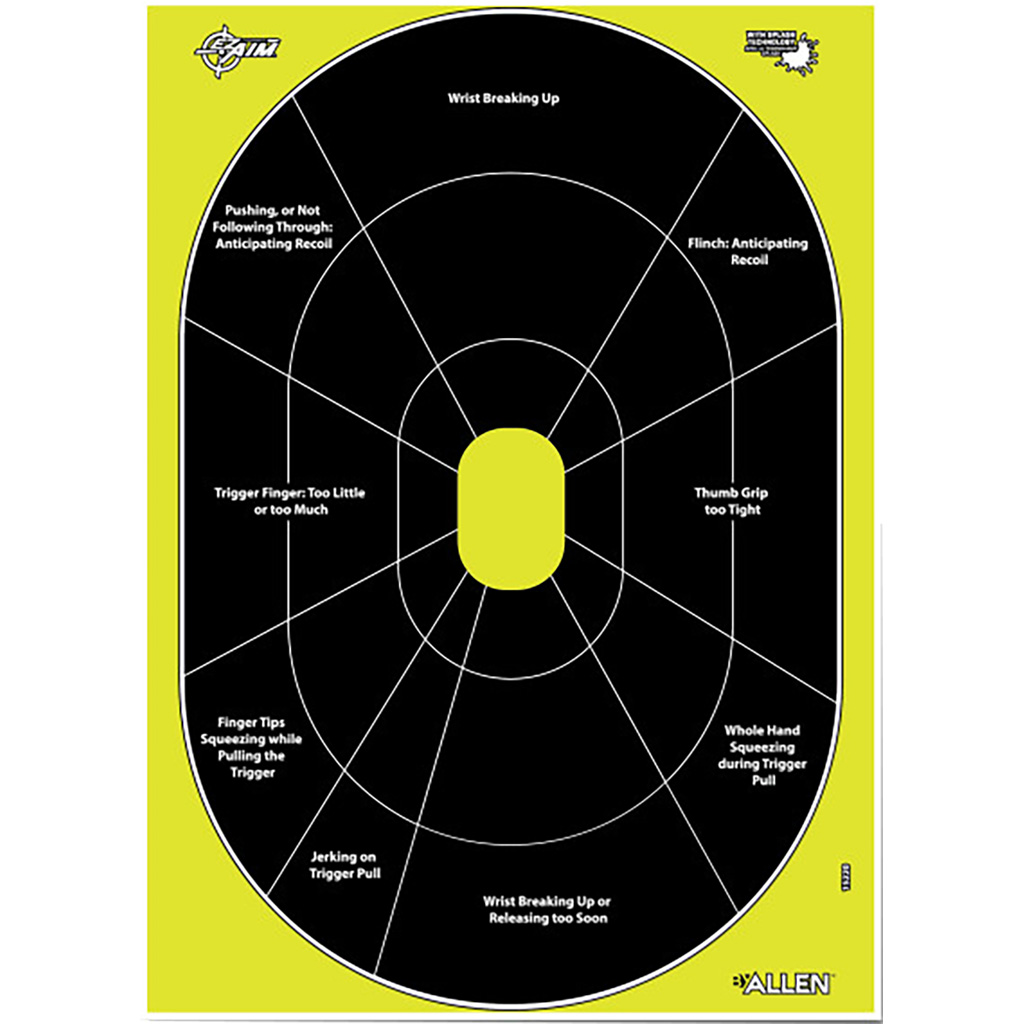 Allen EZ Aim Splash Reactive Non-Adhesive Handgun Trainer Targets (12"x18", 8-Pack)