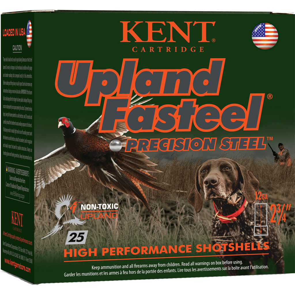 Kent Cartridge Upland Fasteel 12 Gauge 2-3/4" 1-1/8 oz #6 Steel Shot 25-Round Shotshells