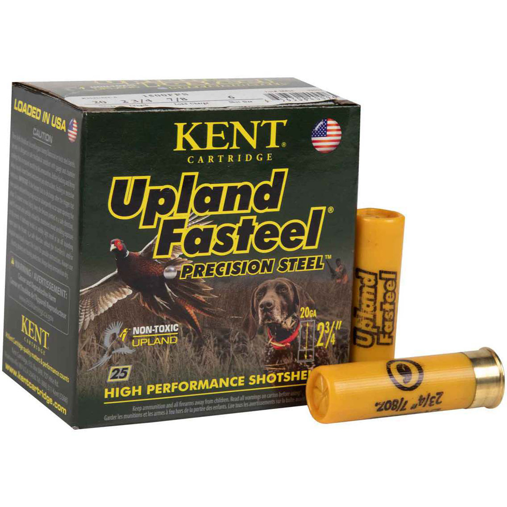 Kent Upland Fasteel Load 20 Gauge 2-3/4" 7/8 oz #6 Steel Shot 25 Rounds