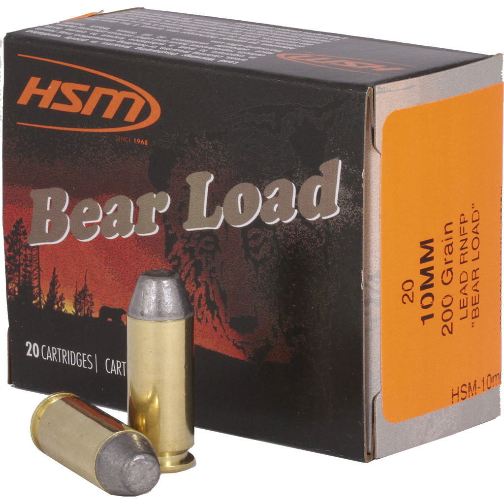 HSM Bear Load 10mm Auto 200gr RNFP Handgun Ammunition (20 Rounds)