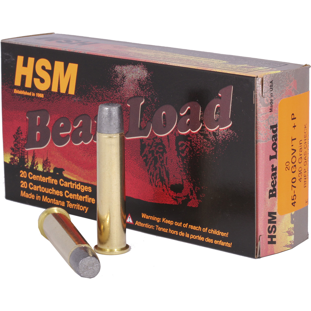 HSM Bear Load .45-70 GOVERNMENT 430gr RNFP Gas-Checked Ammunition (20rd Box)