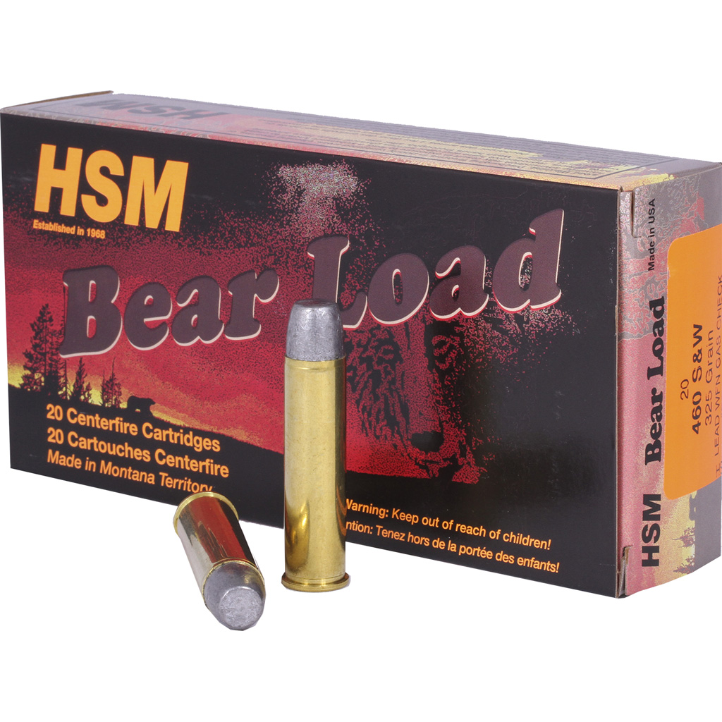 HSM Bear Load .460 S&W Magnum 325 Grain WFN Gas-Check Ammunition (20 Rounds)