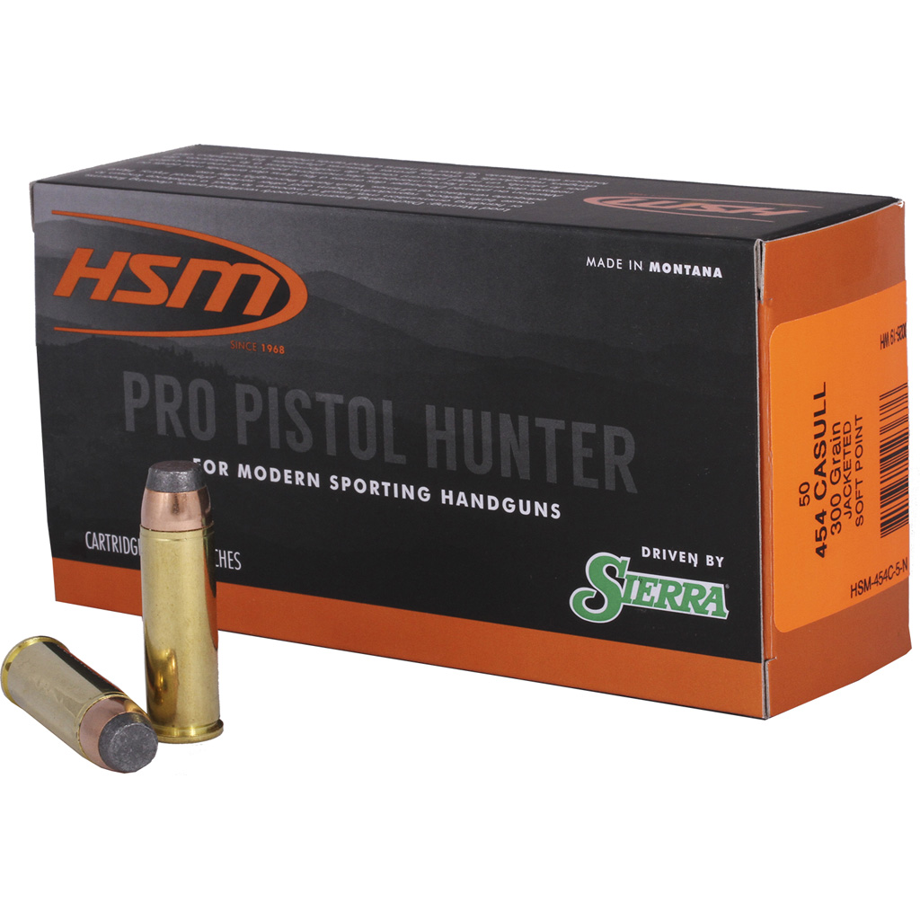 HSM Pro Pistol Hunter .454 Casull 300 gr JSP 50-Round Ammunition