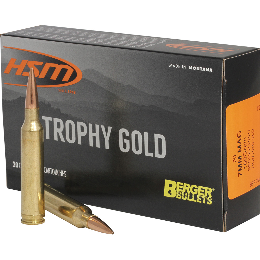 HSM Trophy Gold 7mm Rem. Mag 168gr Berger VLD (20 Rounds)