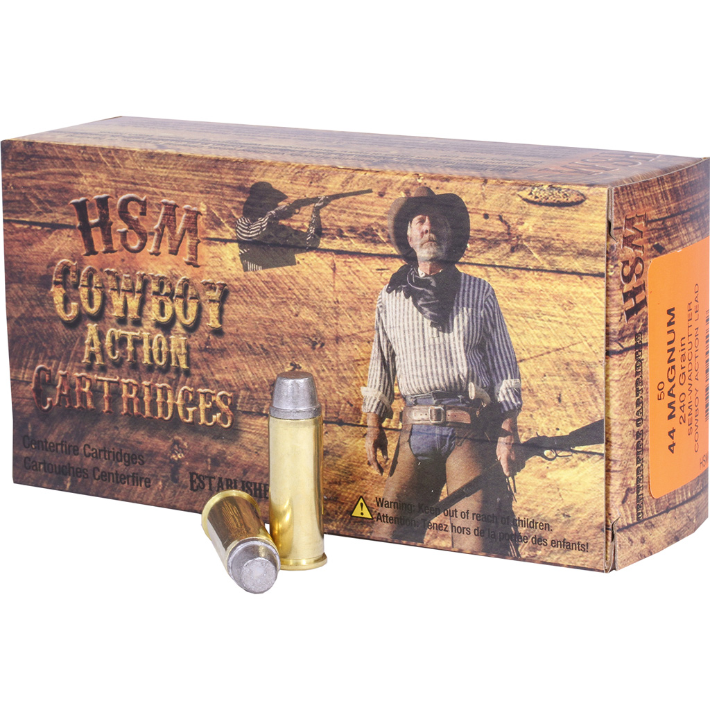 HSM Cowboy Action .44 Magnum 240gr Semi-Wadcutter (Hard Cast) Ammunition
