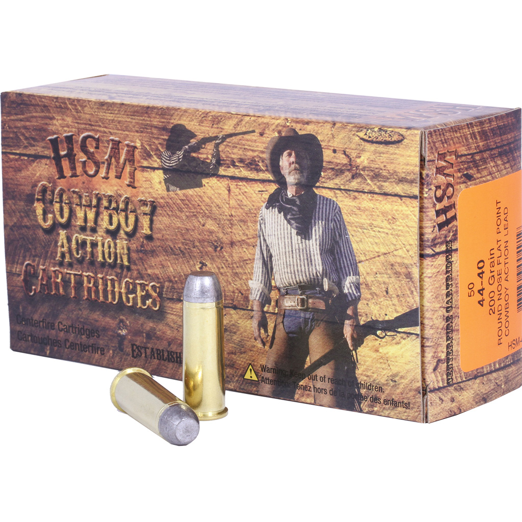 HSM Cowboy Action 44-40 Win 200 Grain RNFP Hard (50 Rounds)