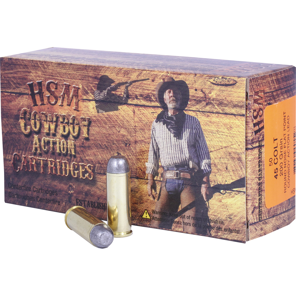 HSM Cowboy Action 45 Colt 200 gr Round Nose Flat Point (RNFP) Ammunition