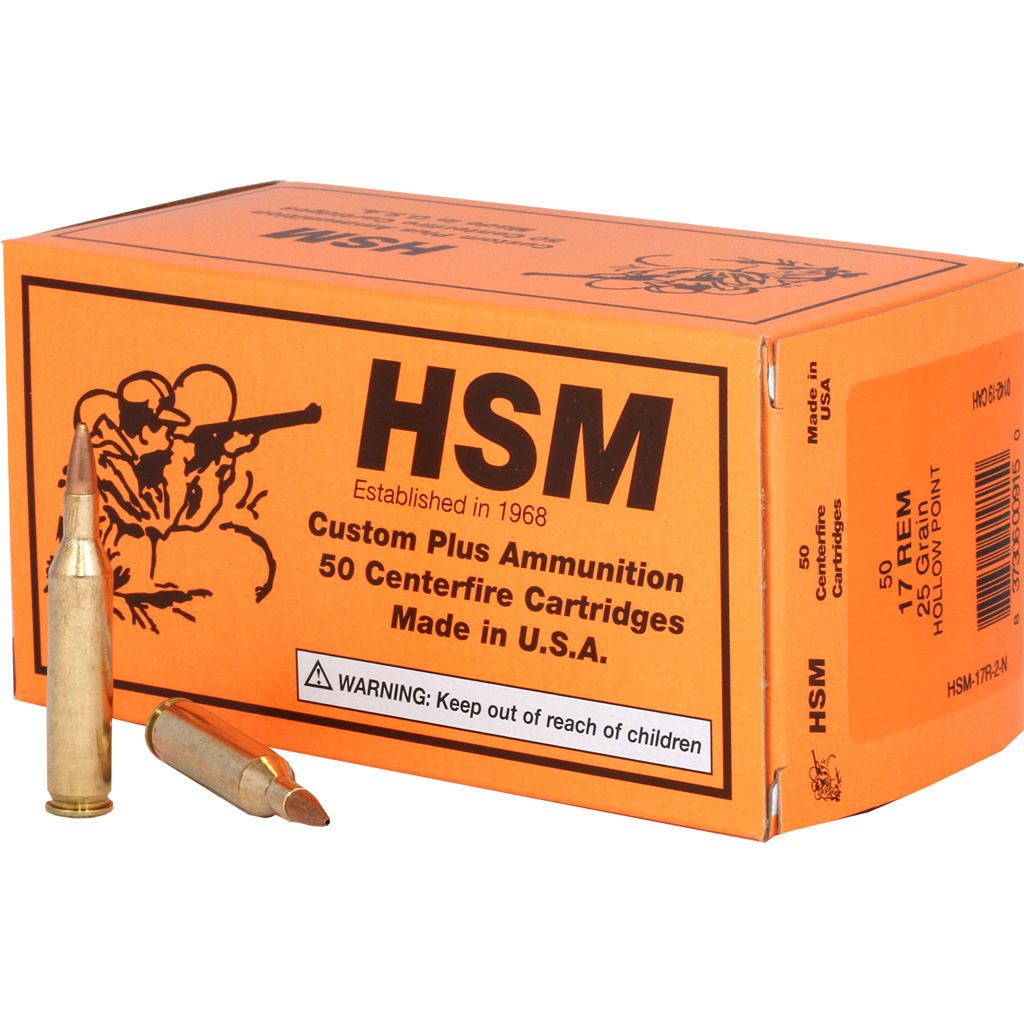 HSM Varmint .17 Remington Varmint Rifle Ammunition 25 gr JHP (50 rd)