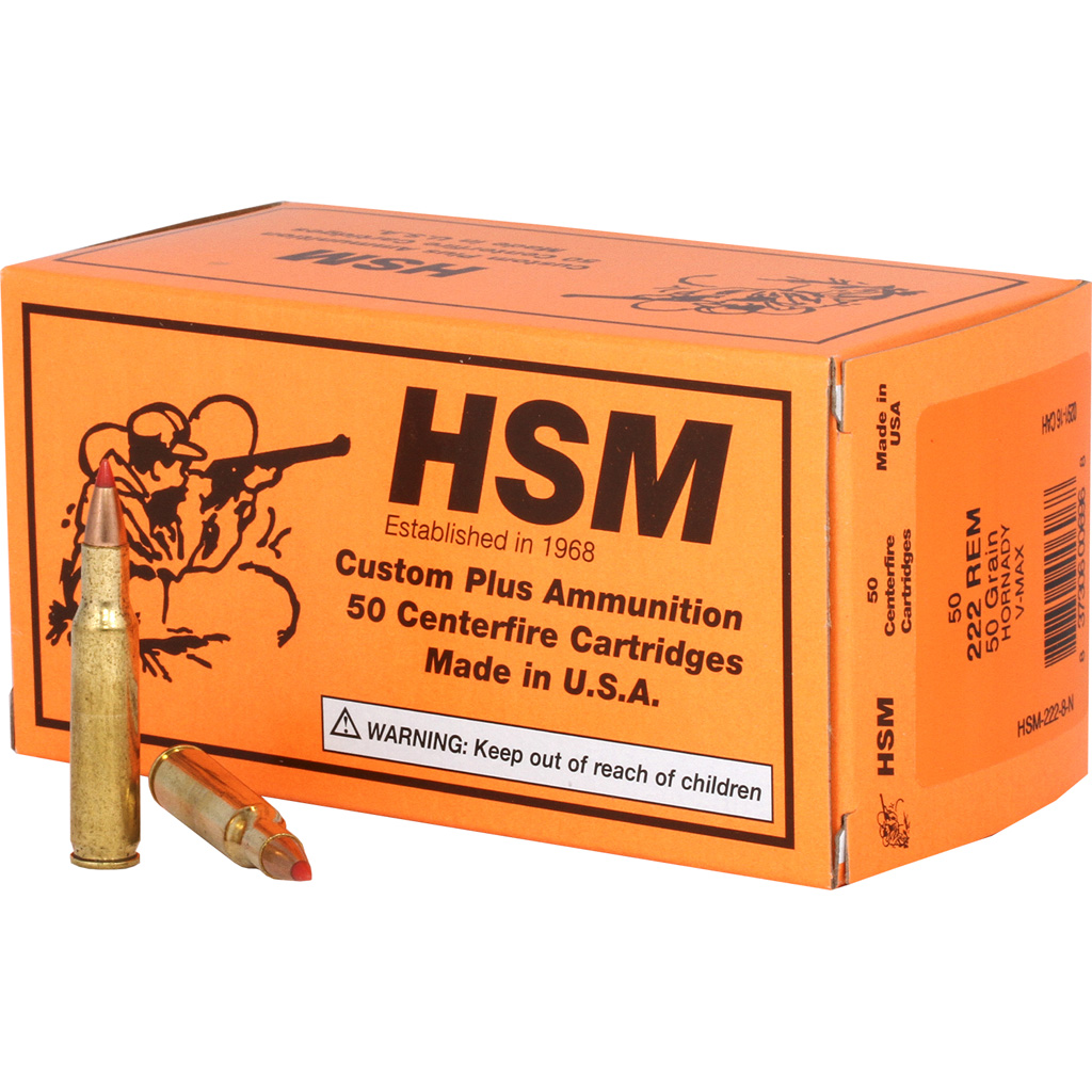 HSM Varmint .222 Remington V-Max 50 gr 50-Round Ammunition