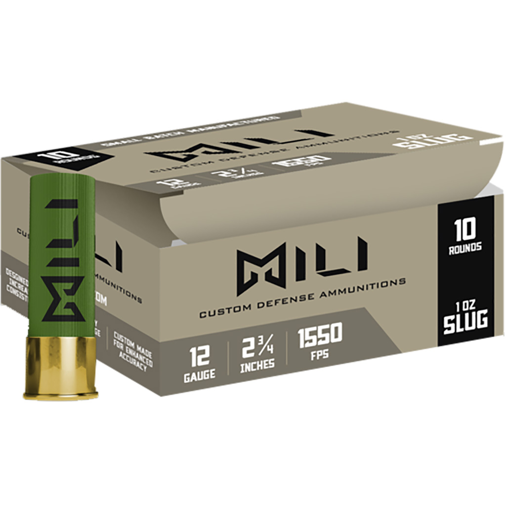 Mili Defense 12 Gauge 2.75" Rifled Slug Shotgun Loads (10 Rounds)