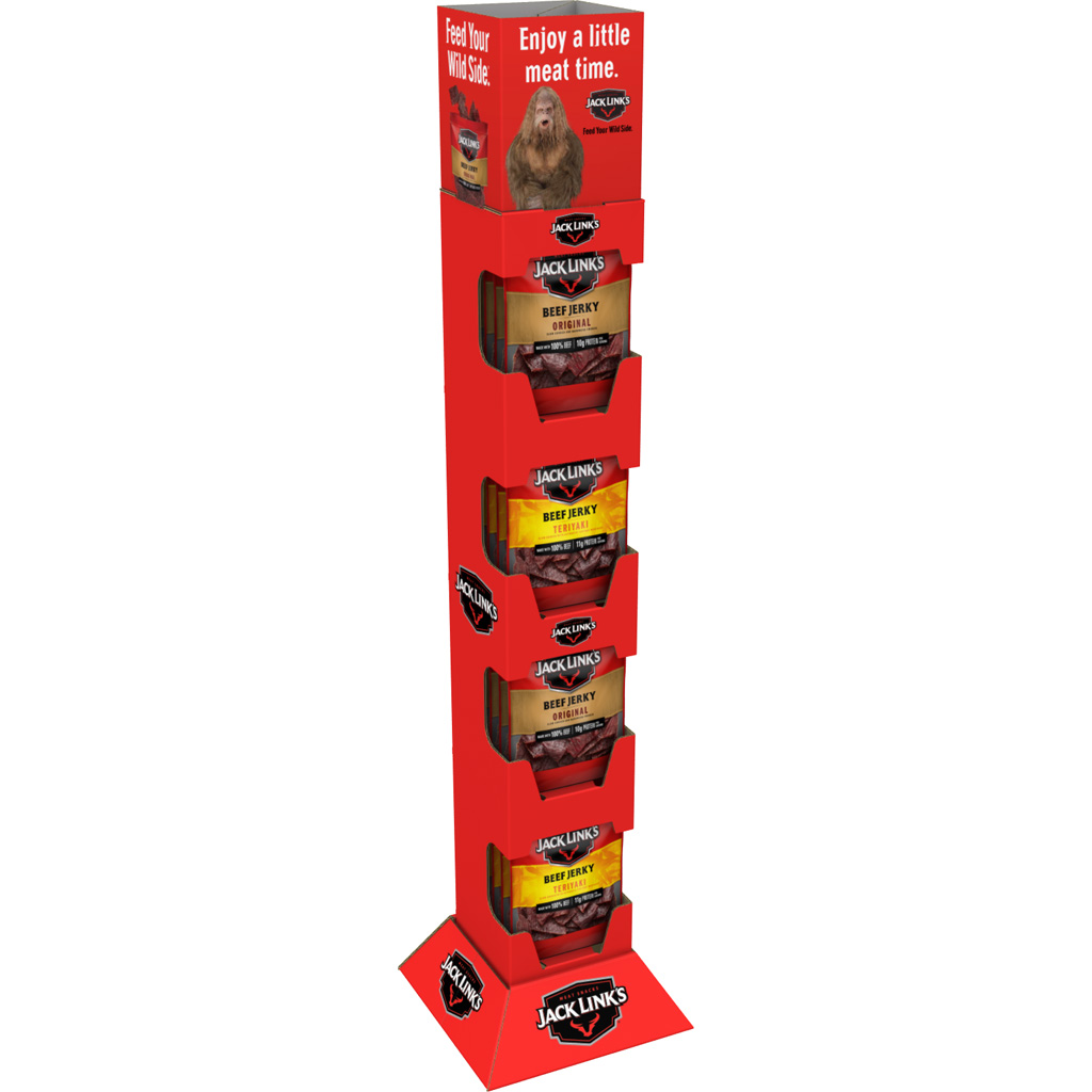Jack Link’s 3.25oz Jerky Tower (32ct) Original & Teriyaki