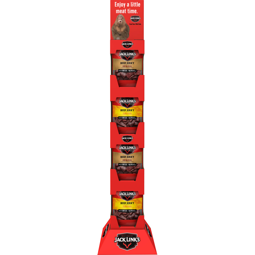 Jack Link’s 3.25oz Jerky Tower (32ct) Original & Teriyaki