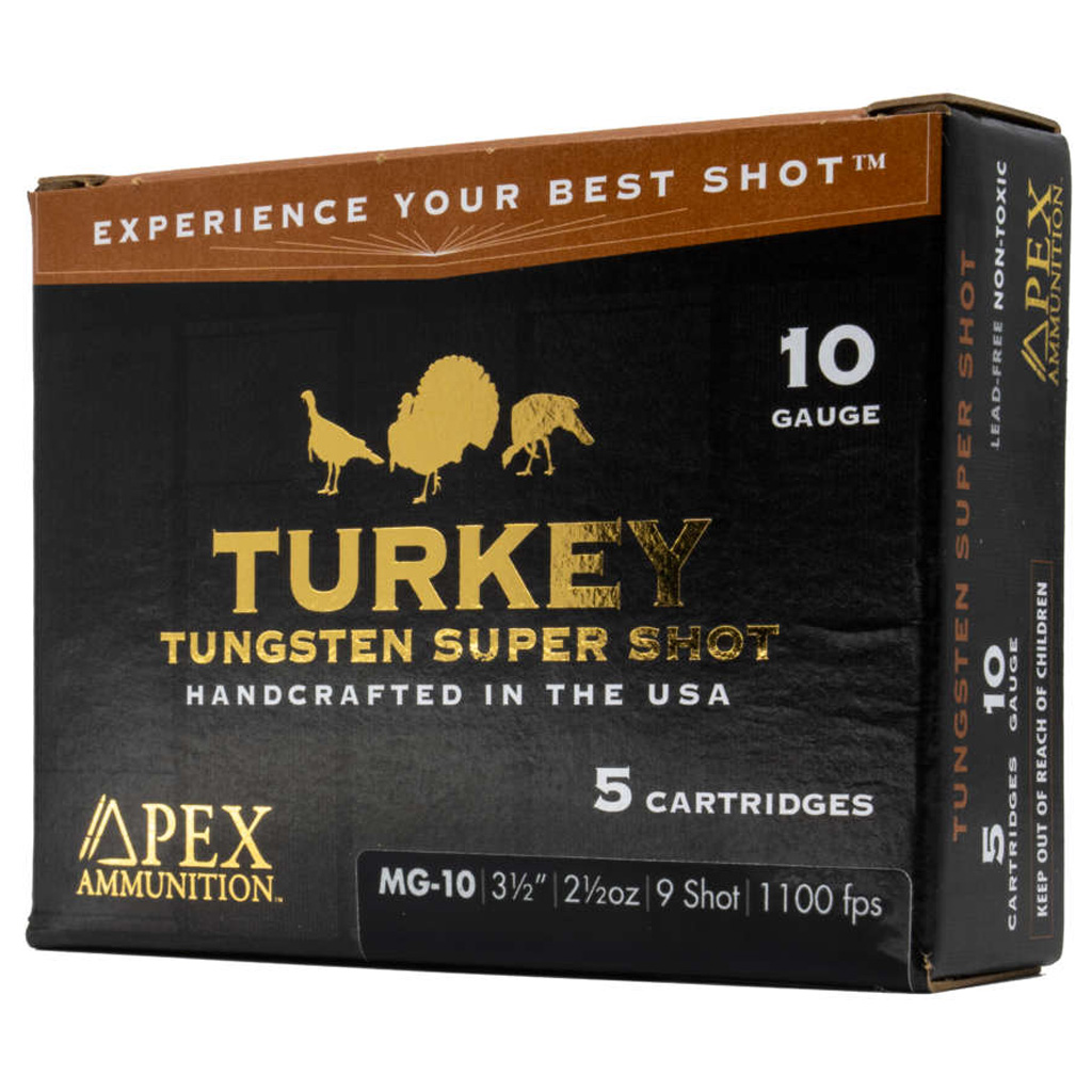 APEX AMMO MG10-9 Turkey TSS 10 Gauge 3-1/2 in Shotgun Shells (#9 TSS, 5 Rounds)