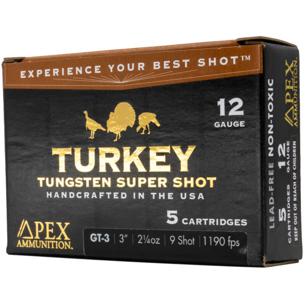 Apex Turkey TSS Shotgun Ammo 12 Gauge 3" 2-1/4oz #9 Tungsten Shot