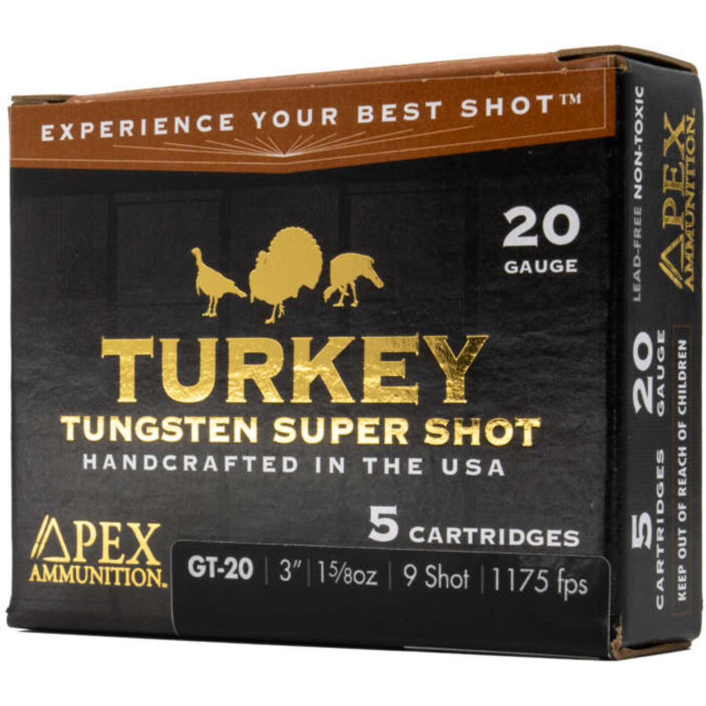 Apex Turkey TSS Shotgun Ammo 20 ga. 3 in. 1-5/8oz #9 Tungsten Shot (5 rd)