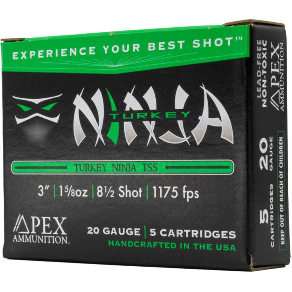 Apex Turkey TSS Ninja 20 Gauge Shotgun Ammo, 3 in, 1-5/8 oz, 8.5 Shot, 5 Rounds