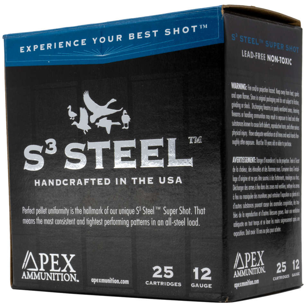 Apex Waterfowl S3 Steel Shotgun Ammo 12 Gauge 3 in. #4
