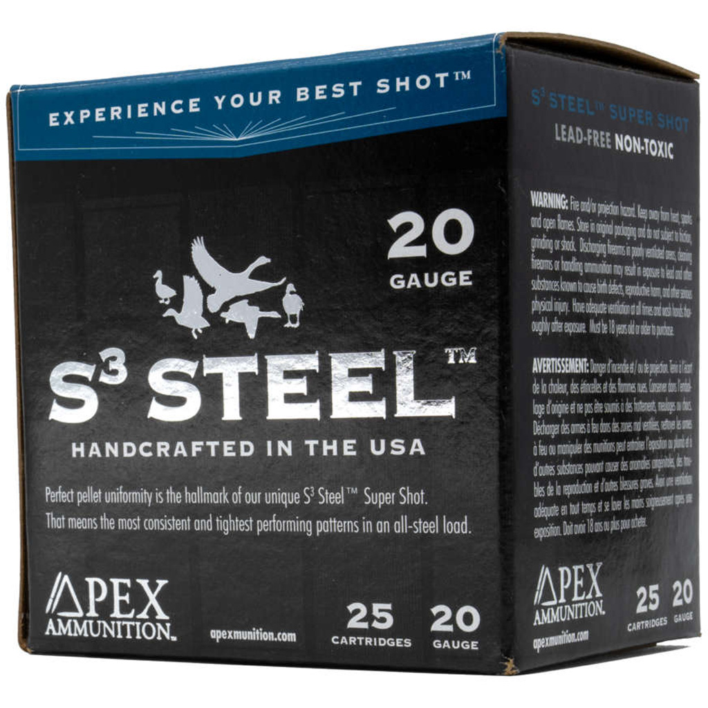 Apex Waterfowl S3 Steel 20 Gauge 3 in. 1 oz #2 Shotgun Ammo (25 Rounds)