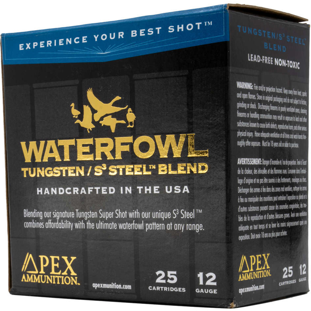 Apex Waterfowl TSS/S3 Steel Blend 12 Gauge 3" Shotgun Ammo (#2/#7.5, 1-5/16oz) (25 Rounds)