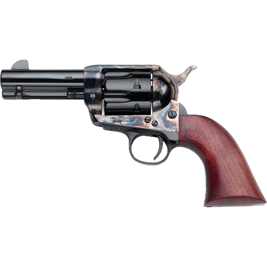 Pietta Posse Revolver 9mm 3.5 in Case Hardened Frame Walnut Grip 6 rd.
