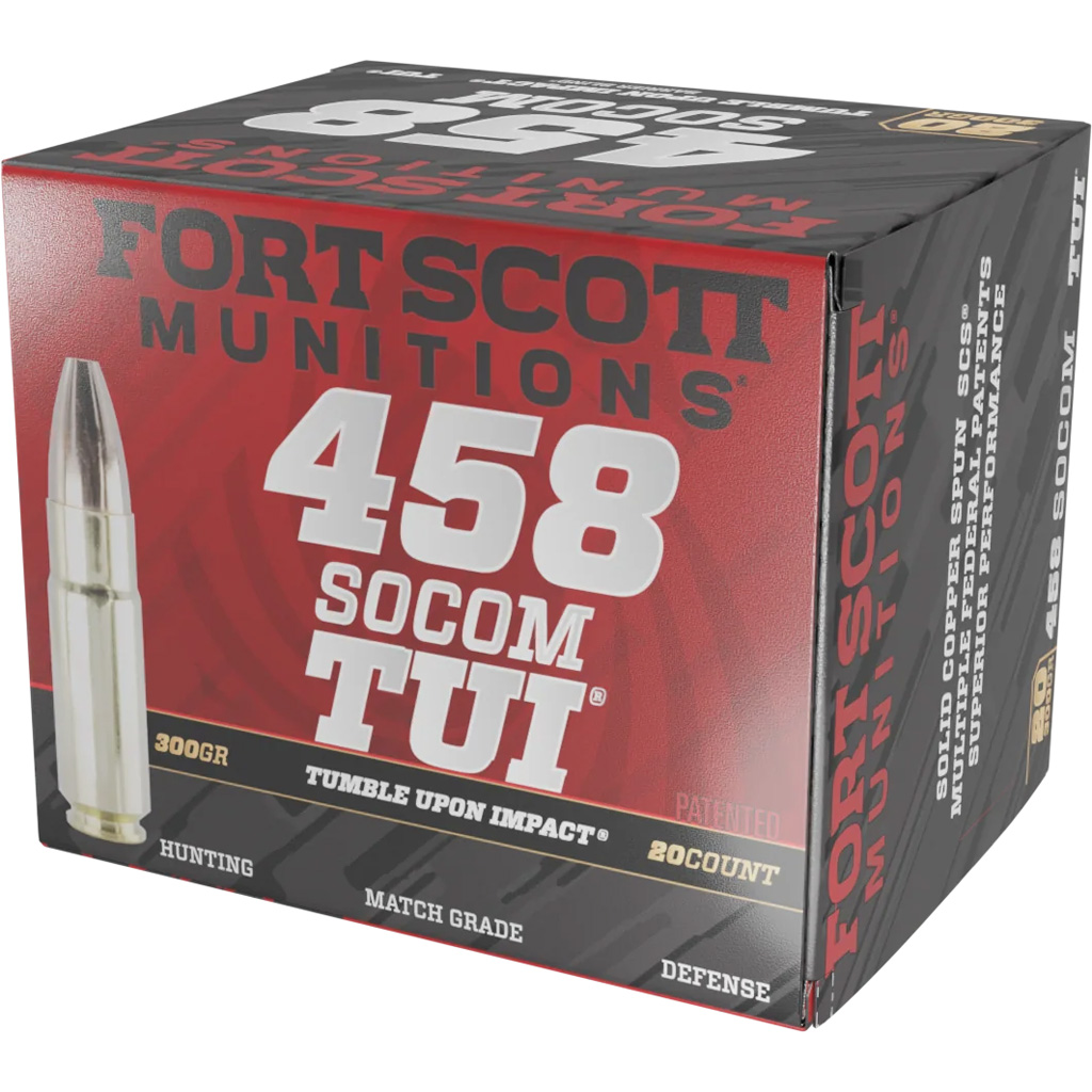 Fort Scott Munitions 458 SOCOM 300gr TUI Rifle Ammo (20 Rounds)