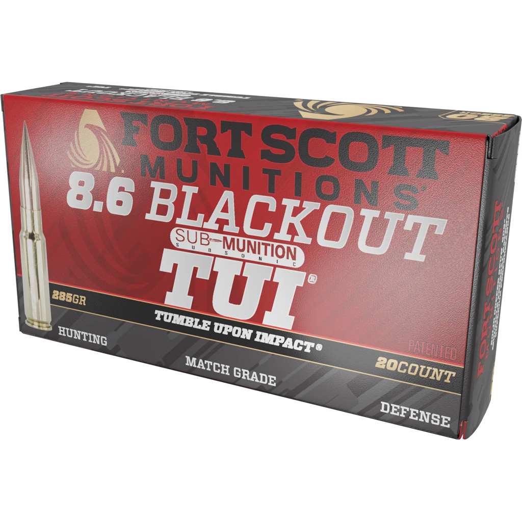 Fort Scott Munitions 8.6 Blackout Subsonic 285gr TUI Lead-Free Rifle Ammo