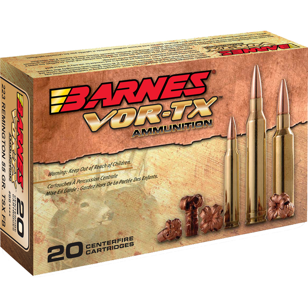 Barnes VOR-TX .223 Remington 55Gr TSX Flat Base Lead-Free Rifle Ammunition