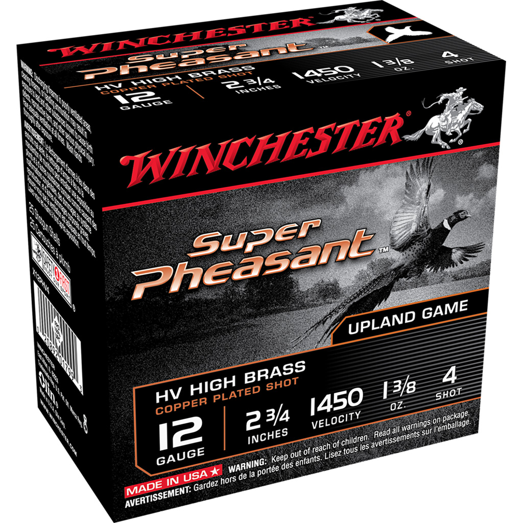 Winchester Super Pheasant HV 12 Gauge 2-3/4" 1-3/8 oz #4 Shot (25-Round Box)