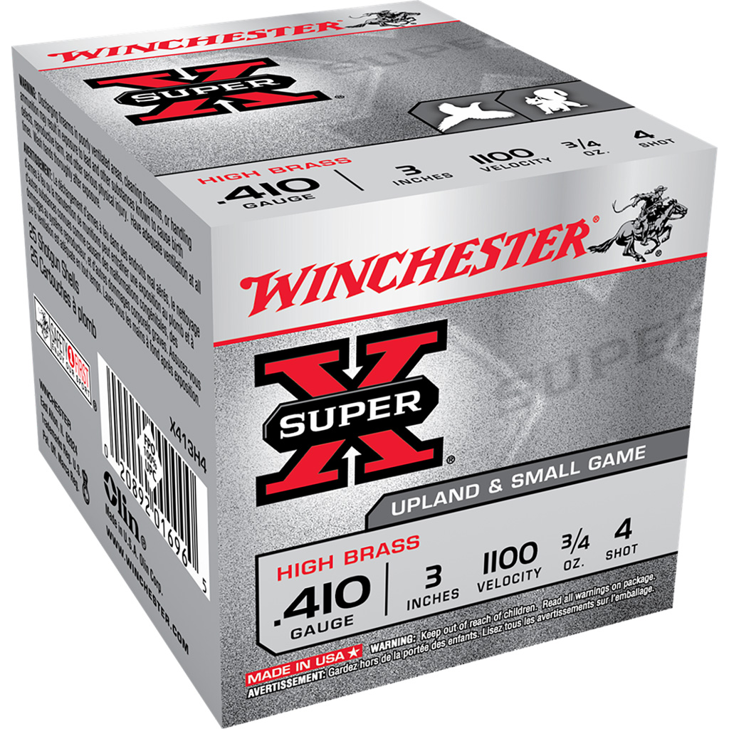 Winchester Super-X High Brass Heavy Game Load .410 Bore 3 in. 3/4 oz #4 Shot (25 rounds)