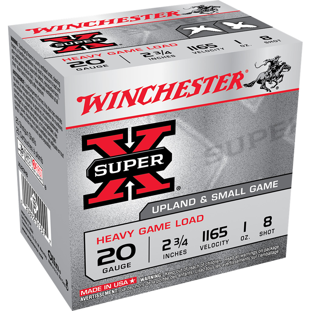 Winchester Super-X Heavy Game 20 Gauge 2-3/4 in 1 oz #8 Shot 25-Round Shotshell