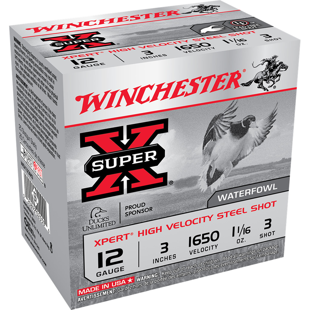 Winchester Super-X Xpert High Velocity Waterfowl Steel 12 Gauge 3" #3 Shot 25-Round Box