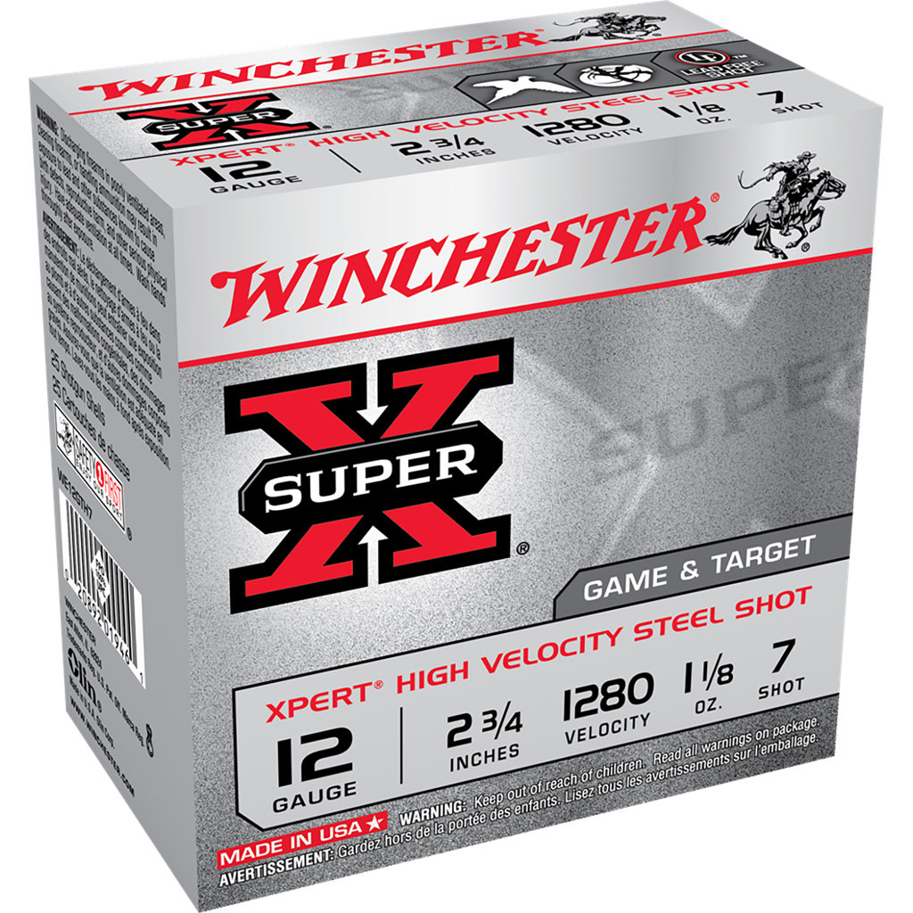 Winchester Super-X Xpert High Velocity Steel Shotshells 12 Gauge 2.75" 1 1/8 oz #7 (25 Rounds)