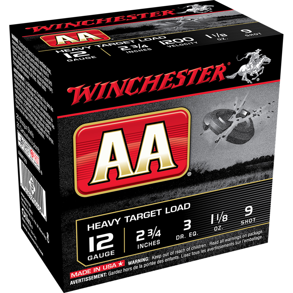 Winchester AA Heavy Target Shotshell 12 Gauge 2.75in #9 25rd