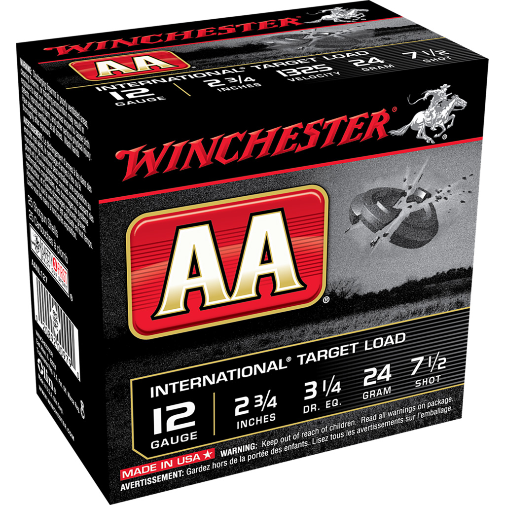 Winchester AA International Target 12 Gauge 2-3/4" Shotshells (7.5 Lead, 25 Rounds)