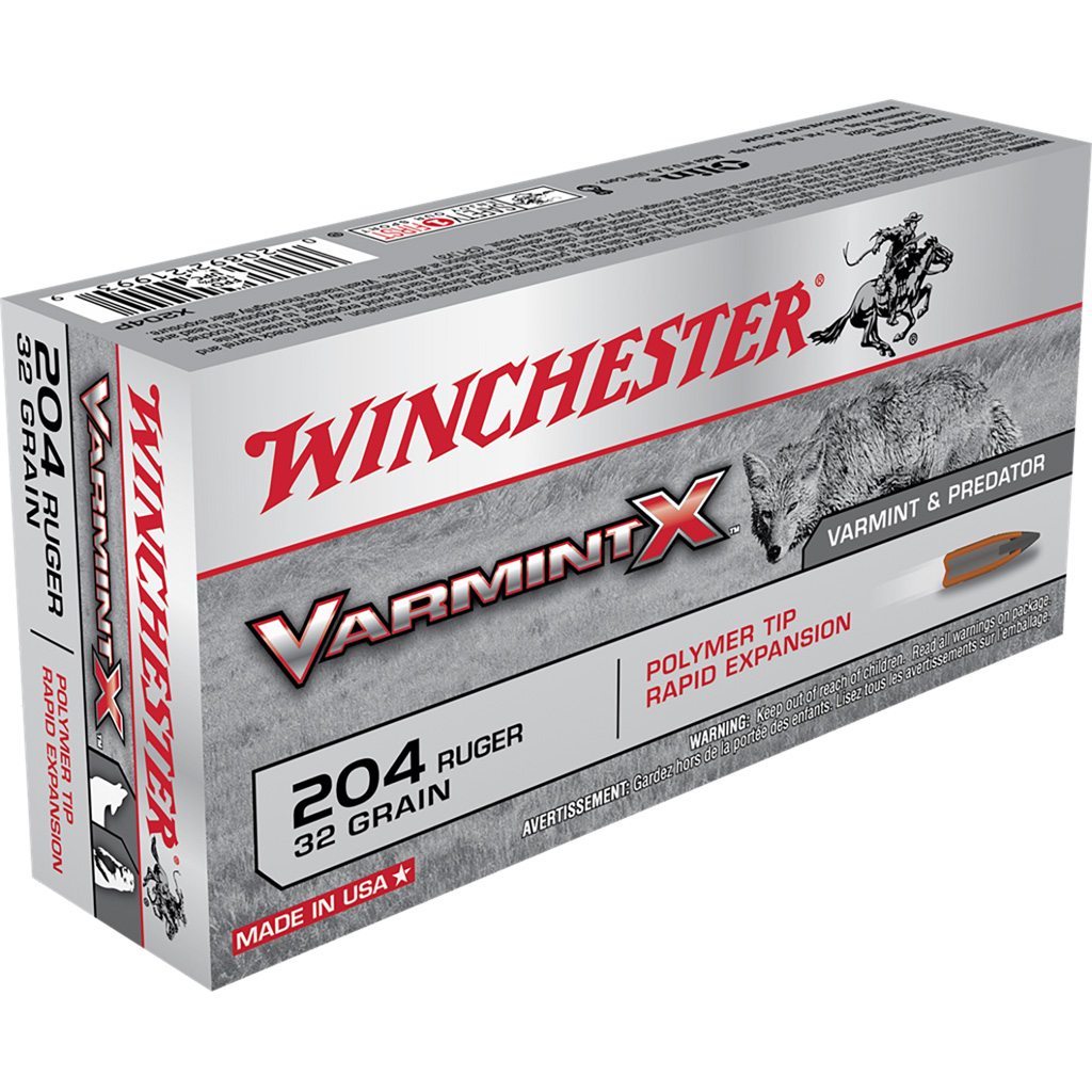 Winchester Varmint X X204P .204 Ruger 32 gr Polymer Tip (20 Rounds)
