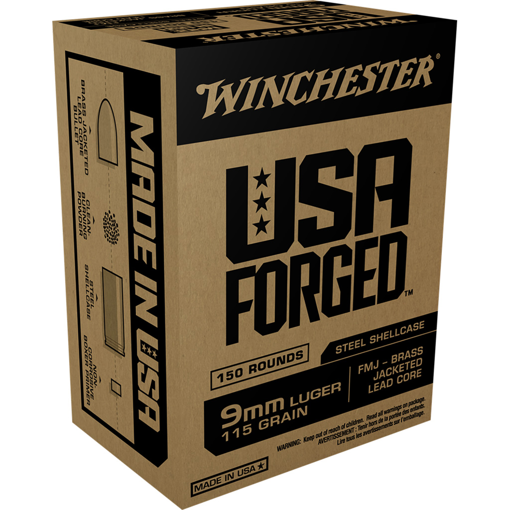 Winchester USA Forged 9mm 115 gr FMJ (150 Rounds)