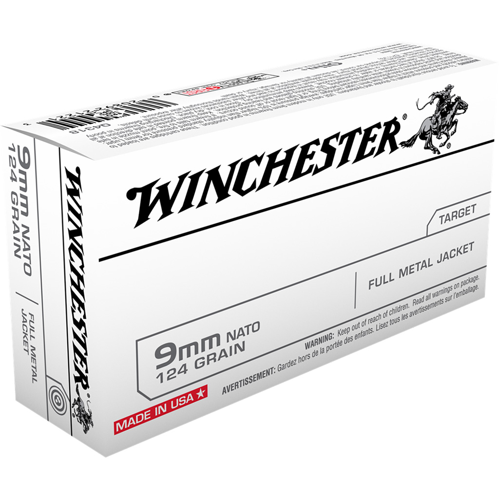 Winchester USA White Box USA9NATO 9mm Luger 124gr FMJ Value Pack Ammo