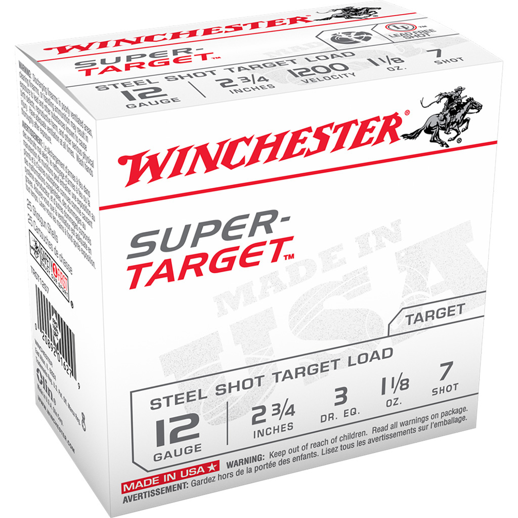 Winchester Super-Target Steel 12 Gauge 2-3/4" 1-1/8 oz #7 Shot 25 Rounds