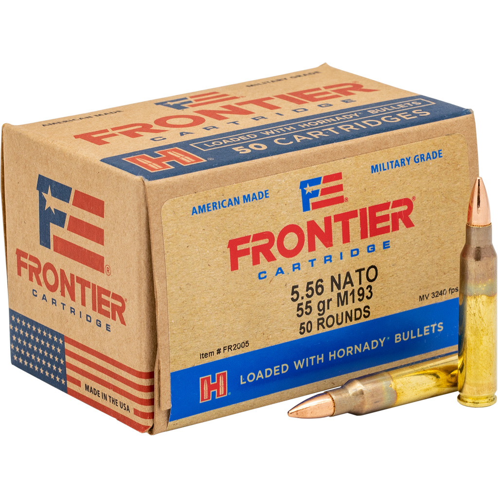 Hornady Frontier Rifle Ammo 55 gr FMJ 50 rd
