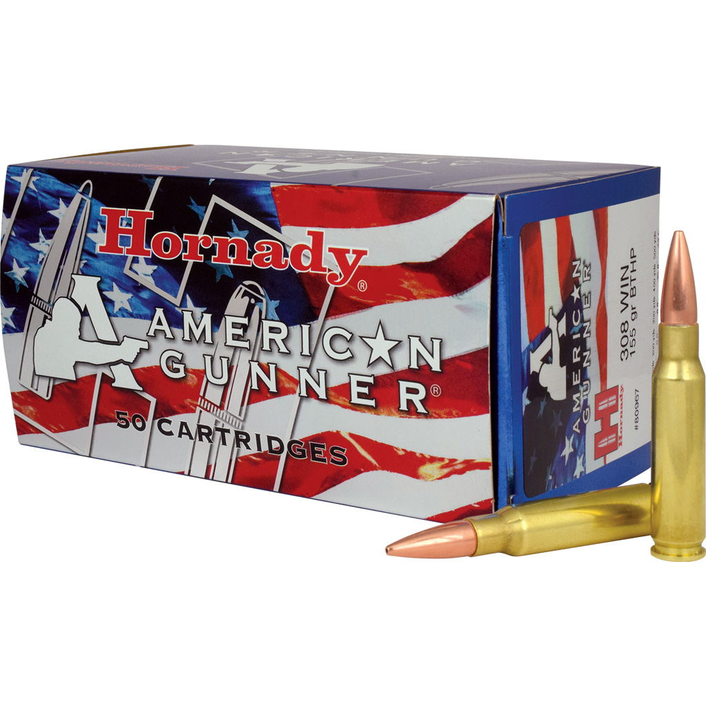 Hornady American Gunner 308 Winchester 155gr BTHP Ammunition