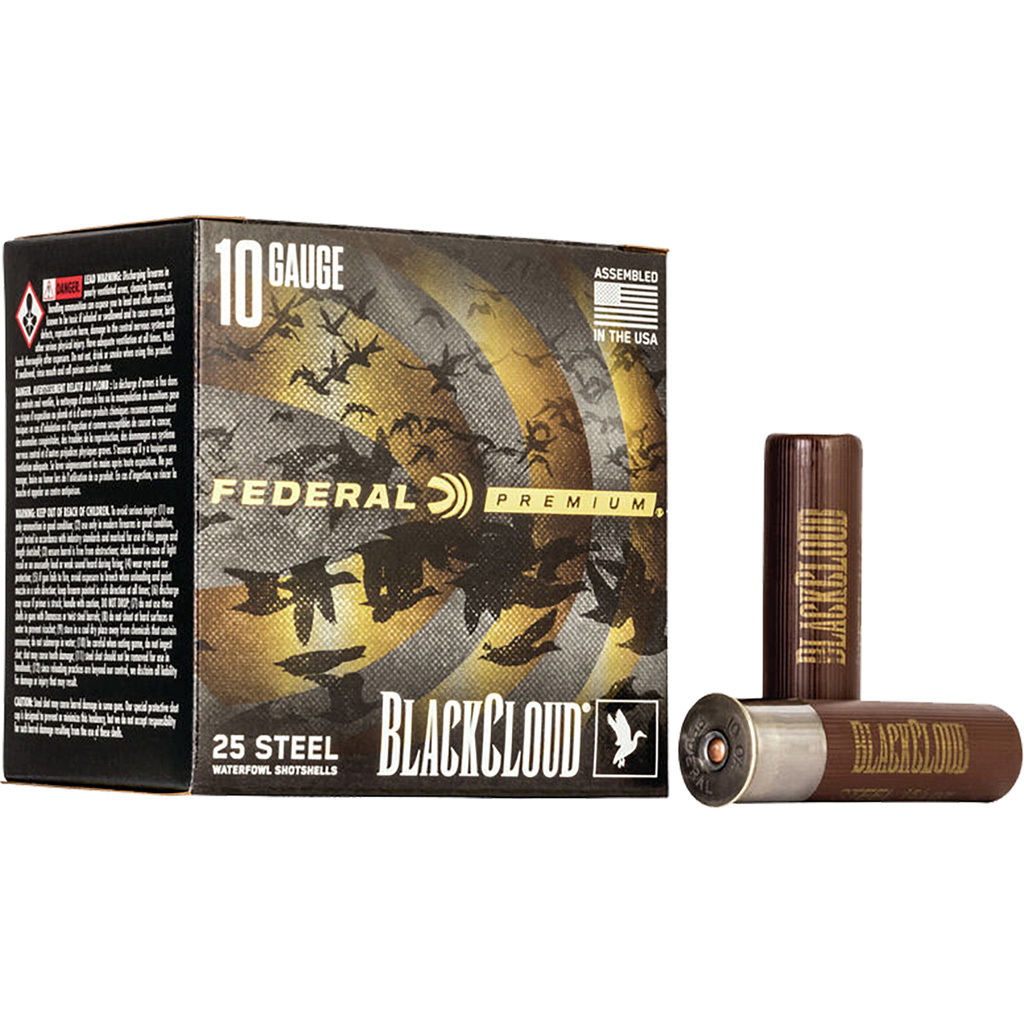 Federal Black Cloud 10 Gauge 3-1/2" 1-5/8 oz BB Steel Shotshells (25 Rounds)