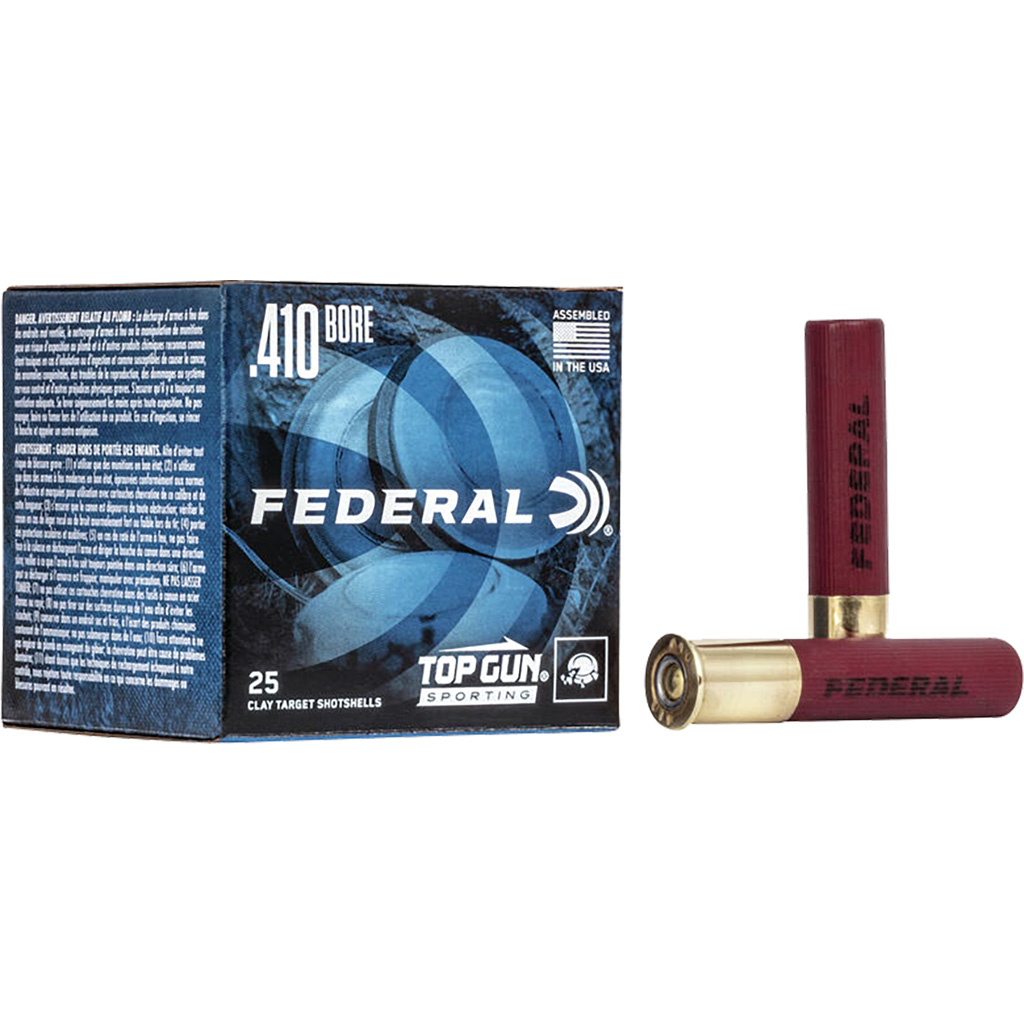 Federal Top Gun Sporting Shotshell Ammo - .410 Bore, 2-1/2 in, 1/2 oz, #8, 25 rds