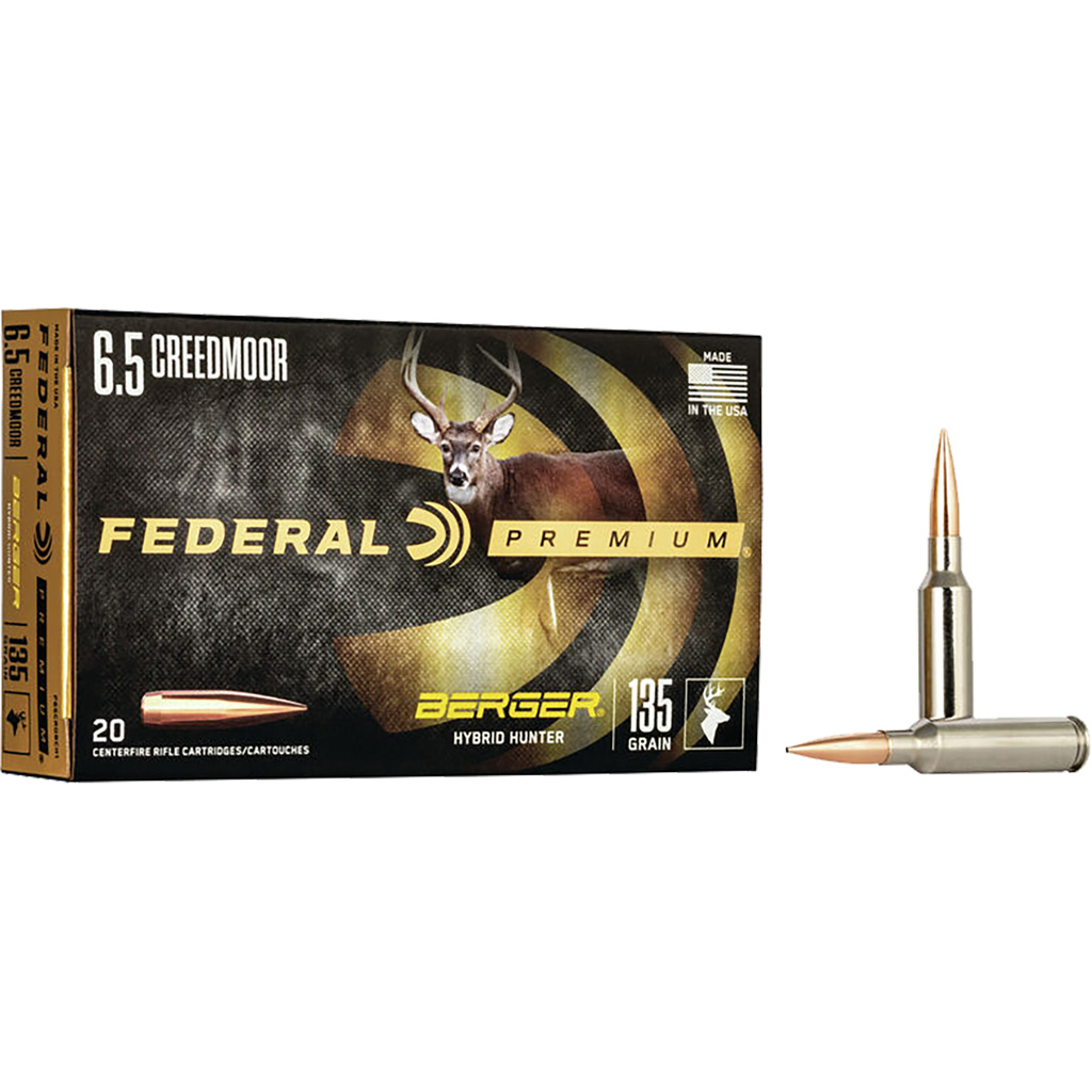 Federal Premium Berger Hybrid Hunter Ammo 6.5 Creedmoor 135gr BTHP 20rd